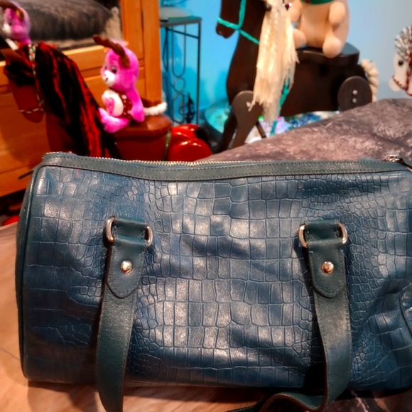 Teal blue Coach medium handbag - Picture 5 of 15